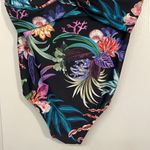 Terra & Sky Plus Size  Black Floral Cupped V-Neck Swimsuit Size 2X EUC #2443 Photo 4