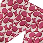 Coach NWT Signature Print Silk Skinny Scarf Light Raspberry Photo 2