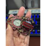 Strada rhinestone covered frog watch bracelet artsy quirky statement piece Photo 1