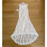 Lulus  Maxi Dress Strapless Bustier Lace Valeria Size L White Photo 4