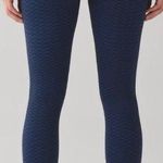Lululemon Wunder Under Crop Score Jacquard Black Cerulean Blue Photo 1