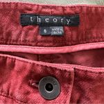 Theory Women’s Red Orange Velour Flare Pants Size 6 Photo 2
