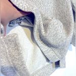 LL Bean Heritage Marled Fleece Shawl Collar Pullover Small Grey Cream Cozy EUC Gray Photo 8