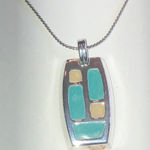 Kenneth Cole  Silver Tone and Turquoise Enamel Boho Pendant Necklace Photo 0