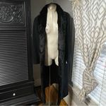 Vintage Philippe Adec Penny Lane Wool Blend Fur Trim Long Overcoat‎ Duster 8 Black Photo 2