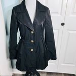 Jessica Simpson Black Peplum Trench Raincoat Size Small Photo 1
