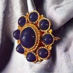 Vintage blue Cabochon flower ring Photo 1