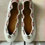 Hunter  Dominica White Leather Flats Pull Tie 8 Photo 1