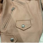 Rebecca Minkoff Wes Perforated Lambskin Leather Moto Jacket Blush Photo 4