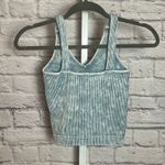 Zenana Outfitters Women's S/M Blue Ribbed Crop Brami Tank Top with Removable Pads Photo 1