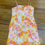 Altar'd State Floral Print Dress Sleeveless Mini Summer Casual Orange Pink Small Photo 0