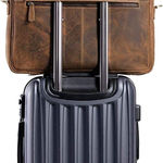 Leather briefcase 18 Inch Laptop Messenger Bags for Men and Women Best Office School College briefcase Satchel Bag Photo 2