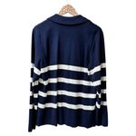 Lauren Ralph Lauren LRL Striped Cotton Knit Sweater Blazer Button Zippers 2X Blue Photo 2