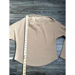 We The Free Free People  Brown Camel Waffle Knit Off The shoulder Long Sleeve Top Photo 3