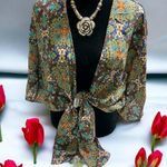 Black Bead Black Head Shelby crop tie Kimono size M Photo 0