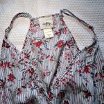 Daytrip  Women's‎ Floral Striped Sleeveless Blouse V-neck Flowy Size Small Summer Photo 1