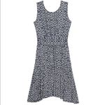 Bobeau navy ikat fit and flare jersey knit stretch midi dress size M Photo 1