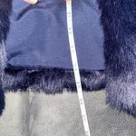 A New Day women S open front sleeveless faux fur vest navy blue Photo 11