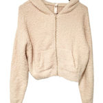 SKIMS Kim Kardashian  Size Small/Medium Cream Cozy Knit Zip Up Hoodie Photo 0