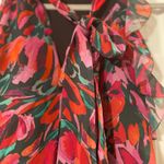Milly  Sleeveless Halter Blouse with Tie Neck - Vibrant Floral Pattern Photo 4
