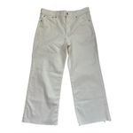 J.Crew  Wide Leg Cropped Jean in All-Day Stretch | White | 29 Petite Photo 1