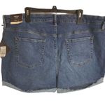 Ava & Viv Womens Cuffed Shorts Size 22W Denim Blue Stretch Button Fly Pockets Photo 3