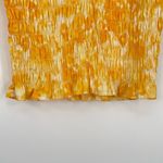 Open Edit  Womens Yellow Floral Peasant Blouse Square Neck Smocked Cottage XS Photo 3