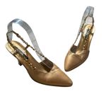 Larry Stuart Collection Elegant Gold Slingback Heels Luxury Size 8.5 Holiday Photo 3