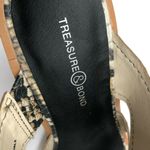 Treasure & Bond  Allie Sandals Wooden Block Heel Faux Leather Snake Beige 6.5 Photo 4