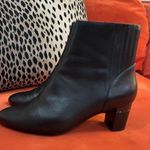 Vaneli Black Leather Ankle Boots Block Heel Minimalist Chic Streetwear 9.5W Size 9.5 Photo 2