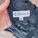 Nanette Lepore  classy black metallic Mockneck Pleated Midi Dress sz 8 Photo 5