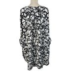 Ava & Viv 4X-Large Tunic Top Floral V-Neck Roll-Tab Sleeve Semi-Sheer Hi-Low Hem Photo 6