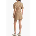 Moon River  Cutout Cotton & Linen Mini Shirt Dress Mocha Tan XS Photo 2