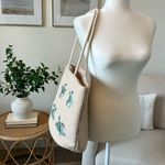 NWT Viral Tik Tok Beaded Sea Turtle Canvas Summer Beach Tote Bag Handcrafted Green Photo 2