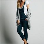 Free People Milo Washed Denim Overalls Dark Wash Distressed 5 Pocket Sz 26 Photo 14
