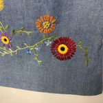 Donna Morgan Chambray Embroidered Floral Shell Tank Fitted Sz 8 Photo 7