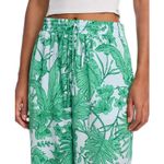 AQUA  Green Palm Print Wide‎ Leg Lounge Pants Drawstring Waist XXS Photo 4