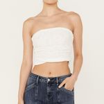 Free People NWT  Cream Ruched Boulevard Tube Top Size XL Photo 0