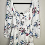 Lumiere Dress Womens Small Floral Smocked Waist Long Sleeve Urban Outfitters White Photo 0