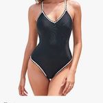 Zaful New One Piece Swimsuit black white Cheeky Swim Suit Bathing Womens XL Photo 3