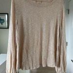 Altar'd State Altar’d State Cream Gold Balloon Sleeve Knit Sweater Size M Photo 0
