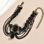 Gothic‎ Black Retro Style Multilayer Chain Lace Anklet Photo 2