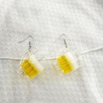 Beer Mug Earrings, Novelty Earrings, Beer Earrings, St. Patricks Day Earrings Yellow Photo 0