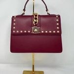 Badgley Mischka Purse Plain Grain Crossbody Big Chain Stud Lock Plum - MSRP $149 Photo 0