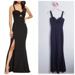 Dress the Population  Brooke Cut Out Twist High Slit Black Gown Photo 1