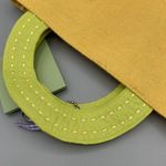 Large Yellow Embroidered Felt Easter Bunny Bag Tote and Happy Easter Wooden Tag Size 0 Photo 4