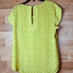 Lily White Medium Mustard Yellow Top with Black Polka Dots w/Short Cap S… Photo 5