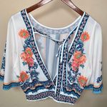 Jealous Tomato Floral Open Tie Back Blouse  Photo 2