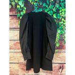 Saks 5th Avenue Area Stars Woven Puff Sleeve Shift Dress Mini Midi Cotton Blend Black Small NWT Photo 7