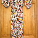 Billabong  Floral Puff Sleeve Midi Dress Boho Cottagecore XS Photo 0